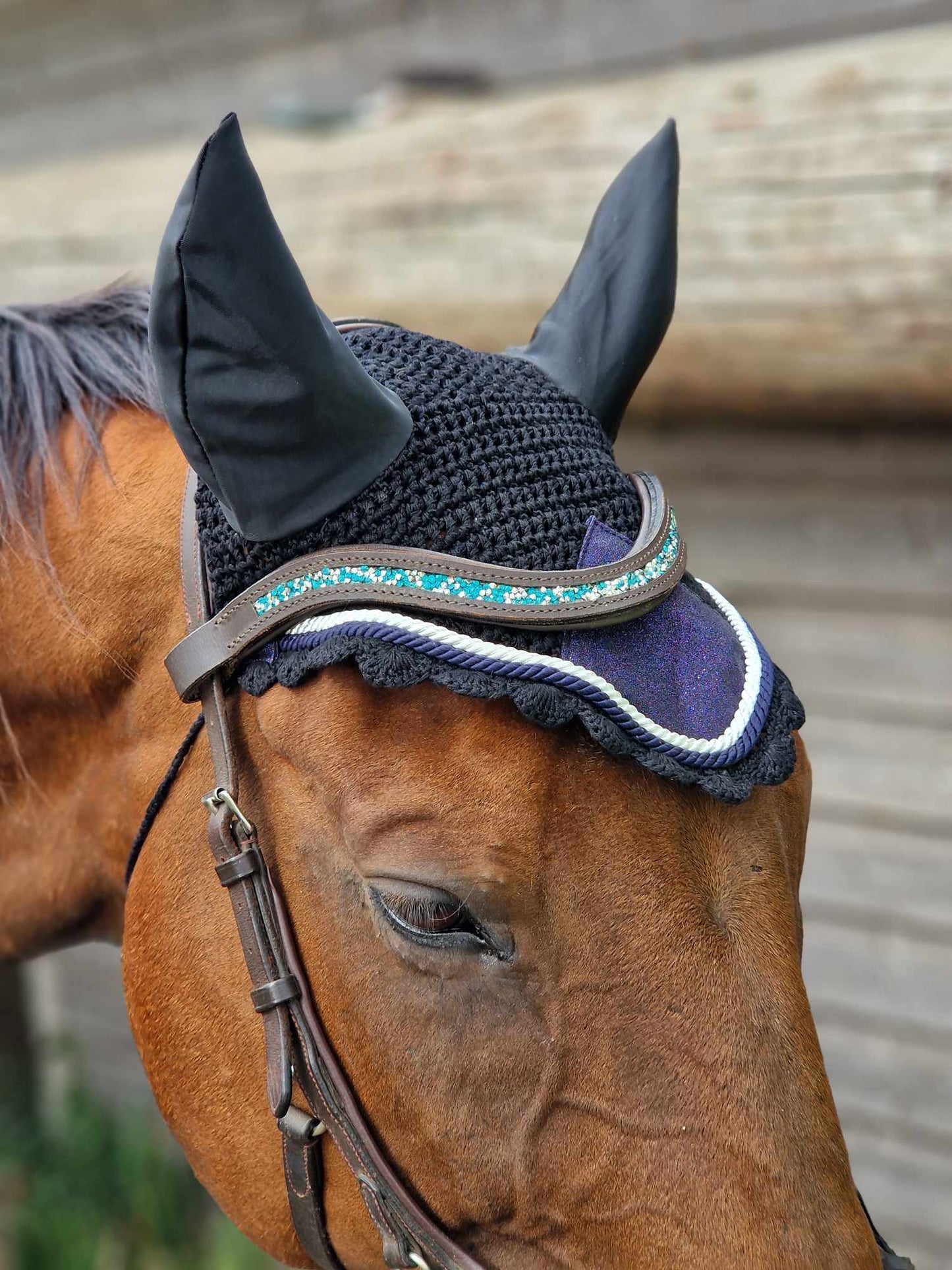 Glitter saddle pad and fly veil set DNA equestrian ltd