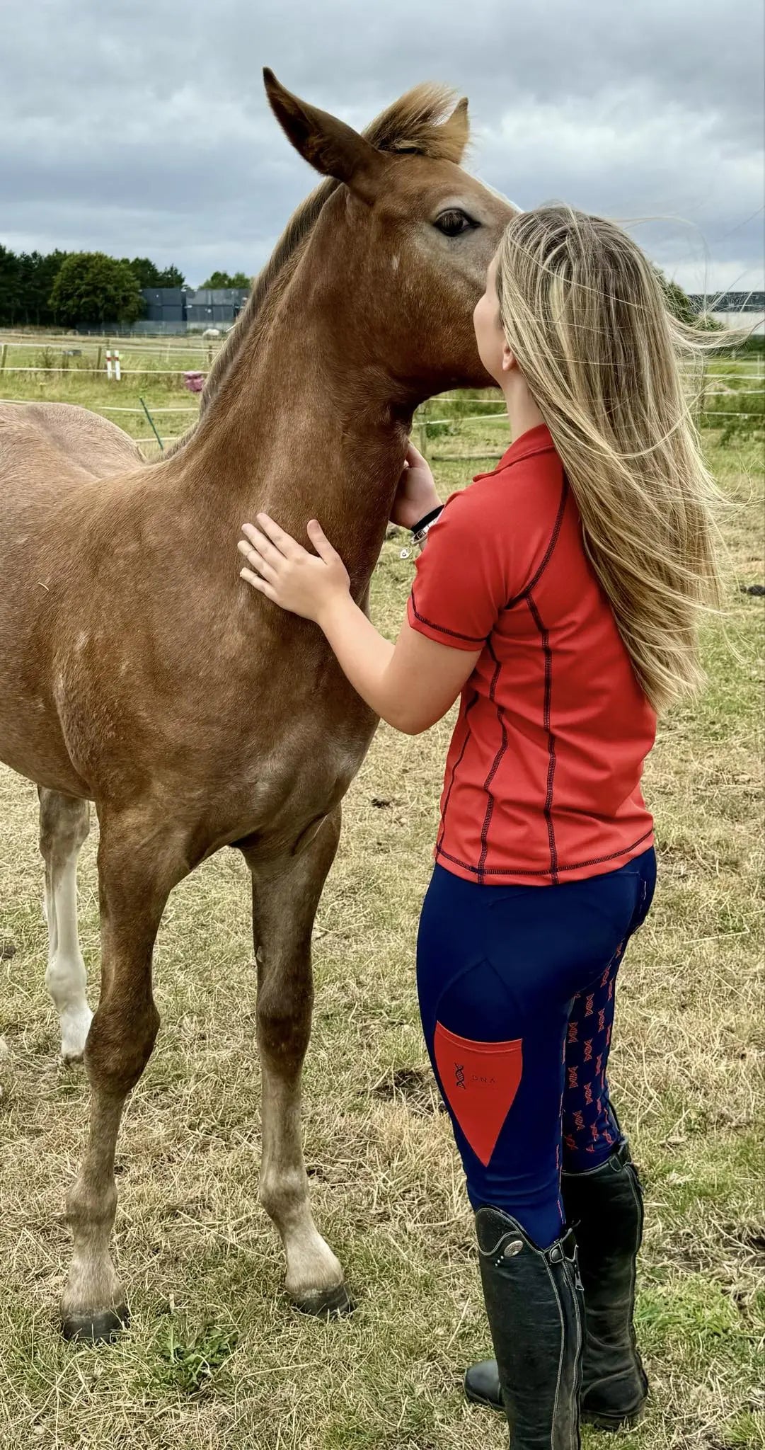 Childrens coral shorts sleeved baselayer DNA equestrian ltd