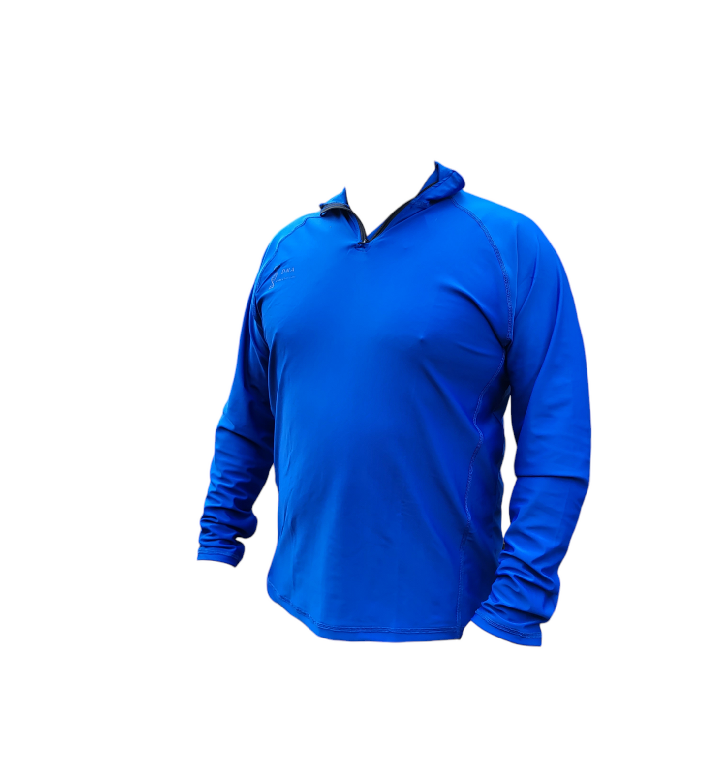Mens long sleeved summer baselayer in royal blue DNA equestrian ltd