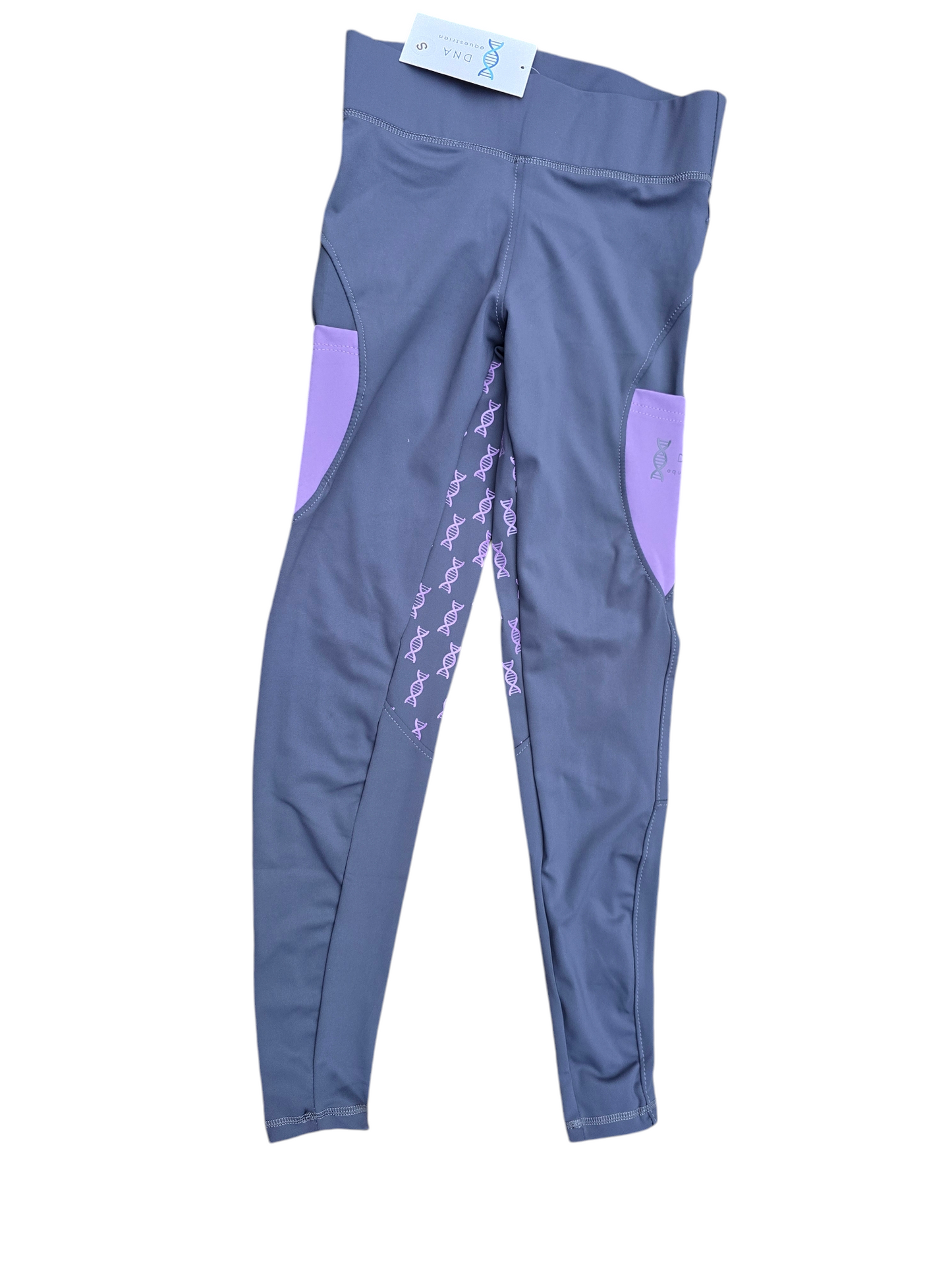 Ladies grey and purple riding tights
