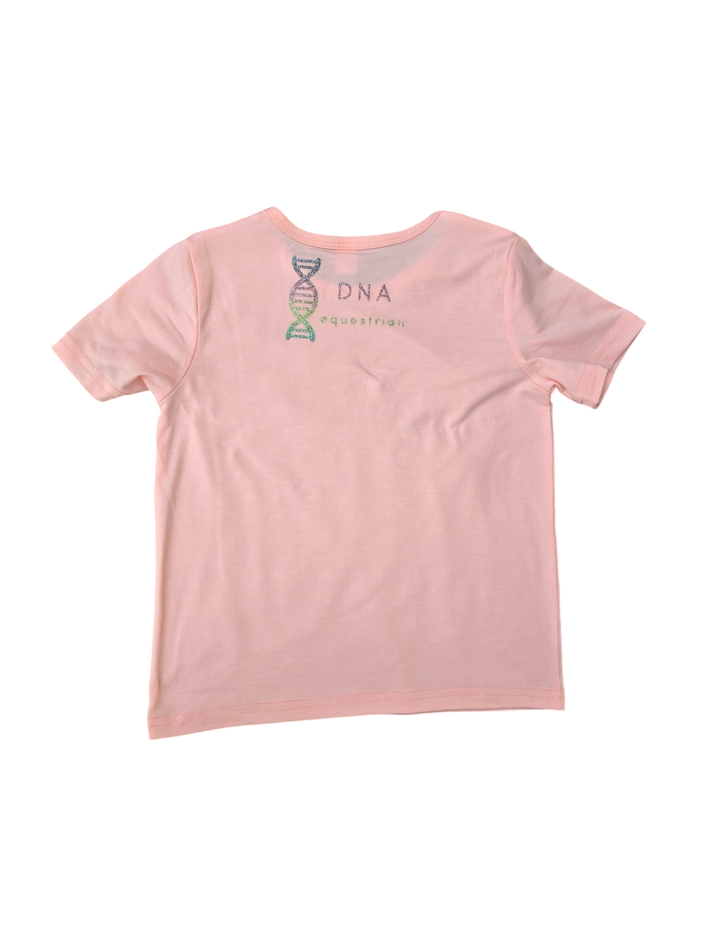 Childrens peach rainbow glitter pony tshirt