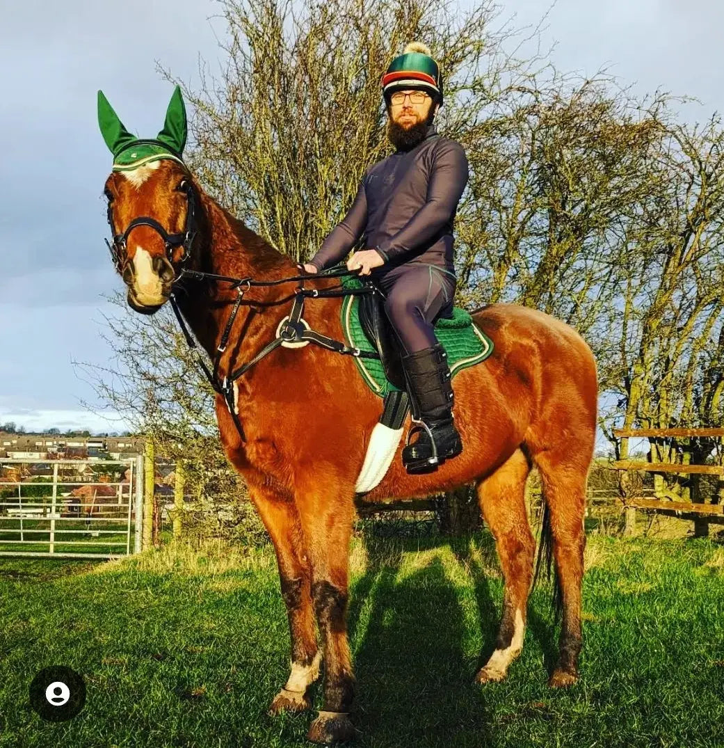 Mens grey and green breeches DNA equestrian ltd