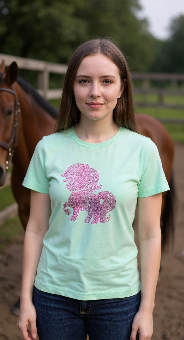 Glitter pony childrens t-shirt