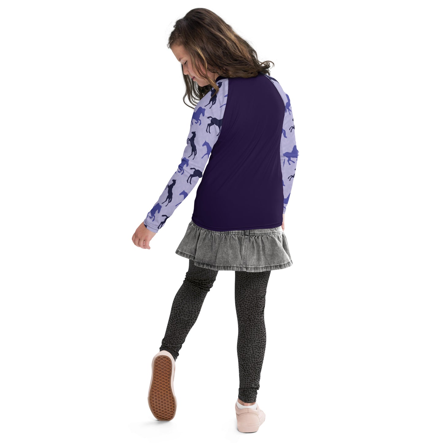 Youth purple horses base layer DNA equestrian ltd