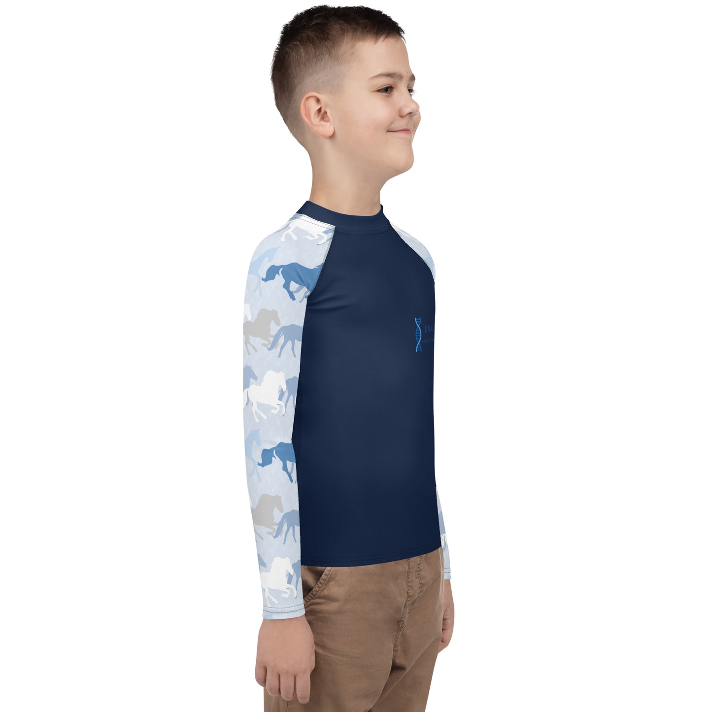 Youth blue horses baselayer DNA equestrian ltd