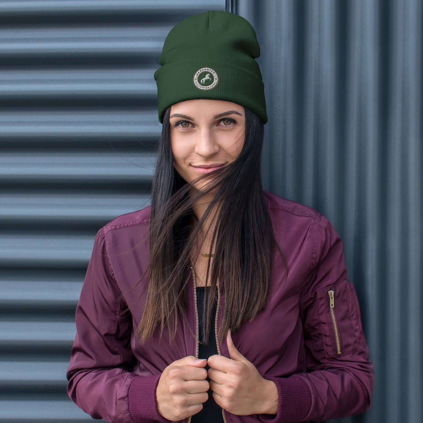 Exhausted equestrian club Embroidered Beanie