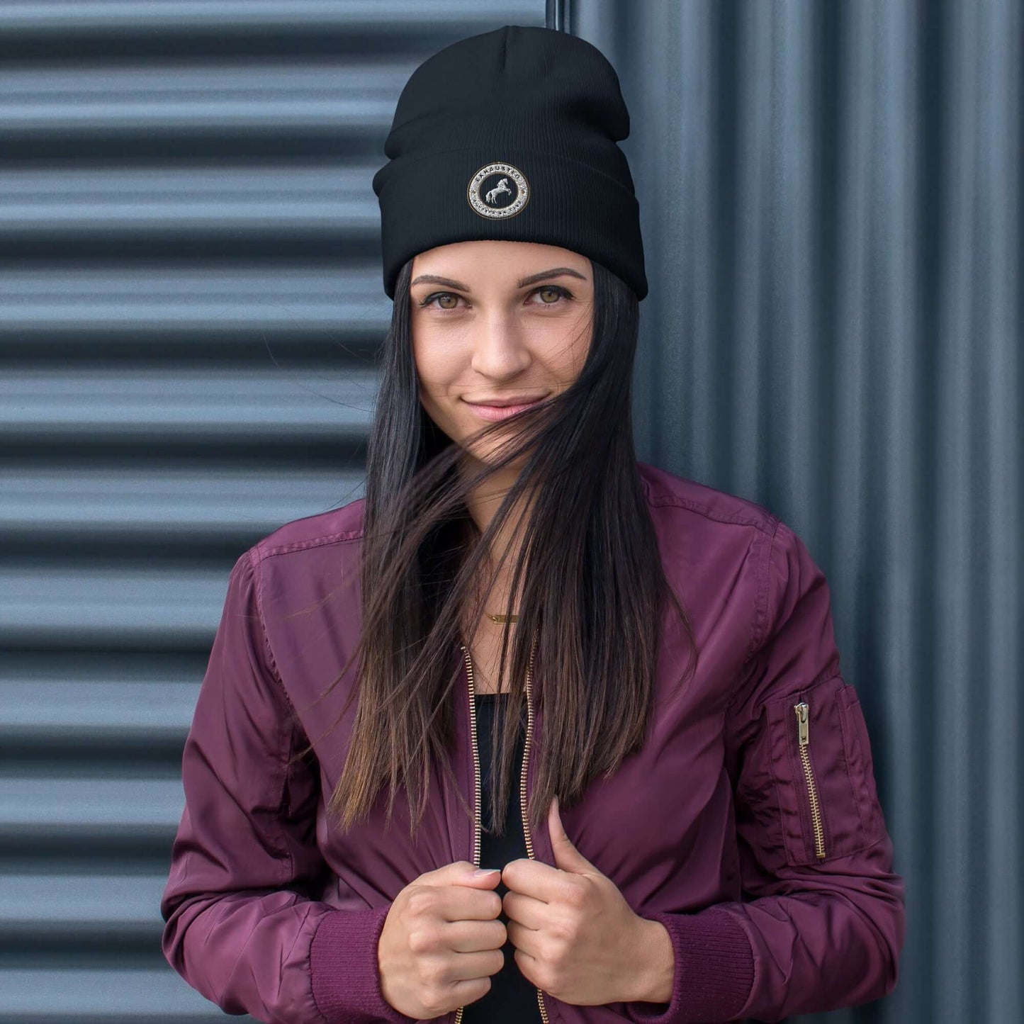 Exhausted equestrian club Embroidered Beanie