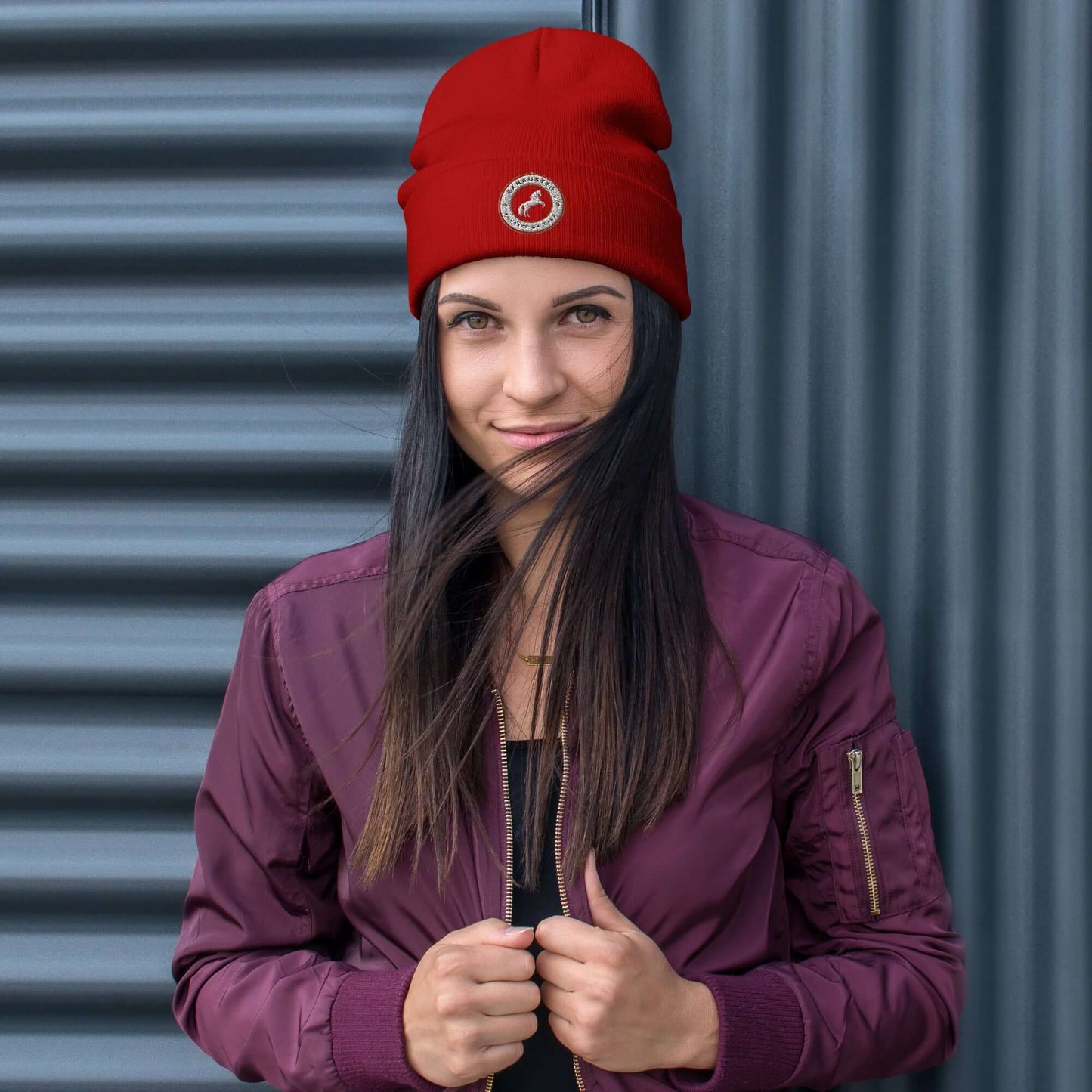 Exhausted equestrian club Embroidered Beanie