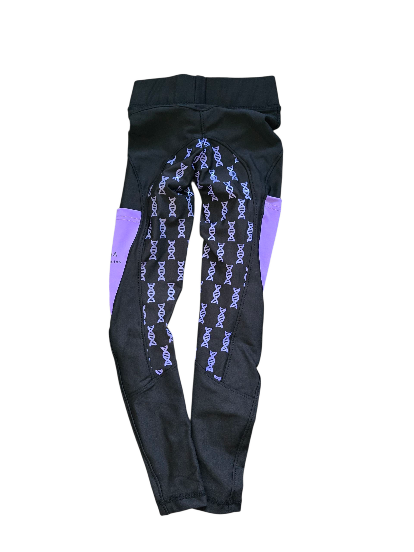 Childrens riding tights in purple/black