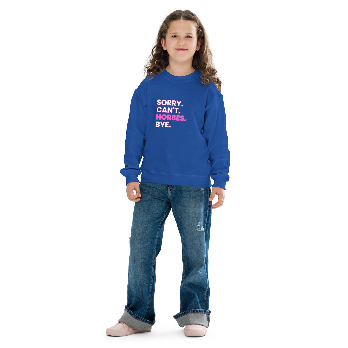 Youth crewneck sweatshirt 'can't. Sorry.' DNA equestrian ltd