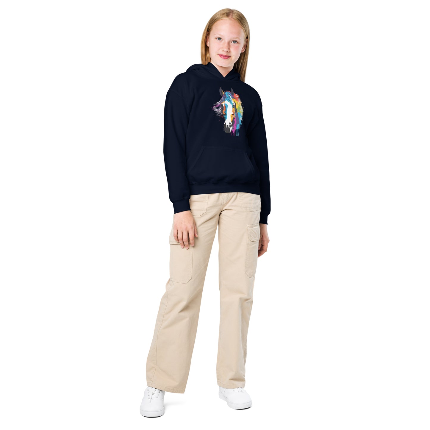 Colourful horse Youth heavy blend hoodie DNA equestrian ltd