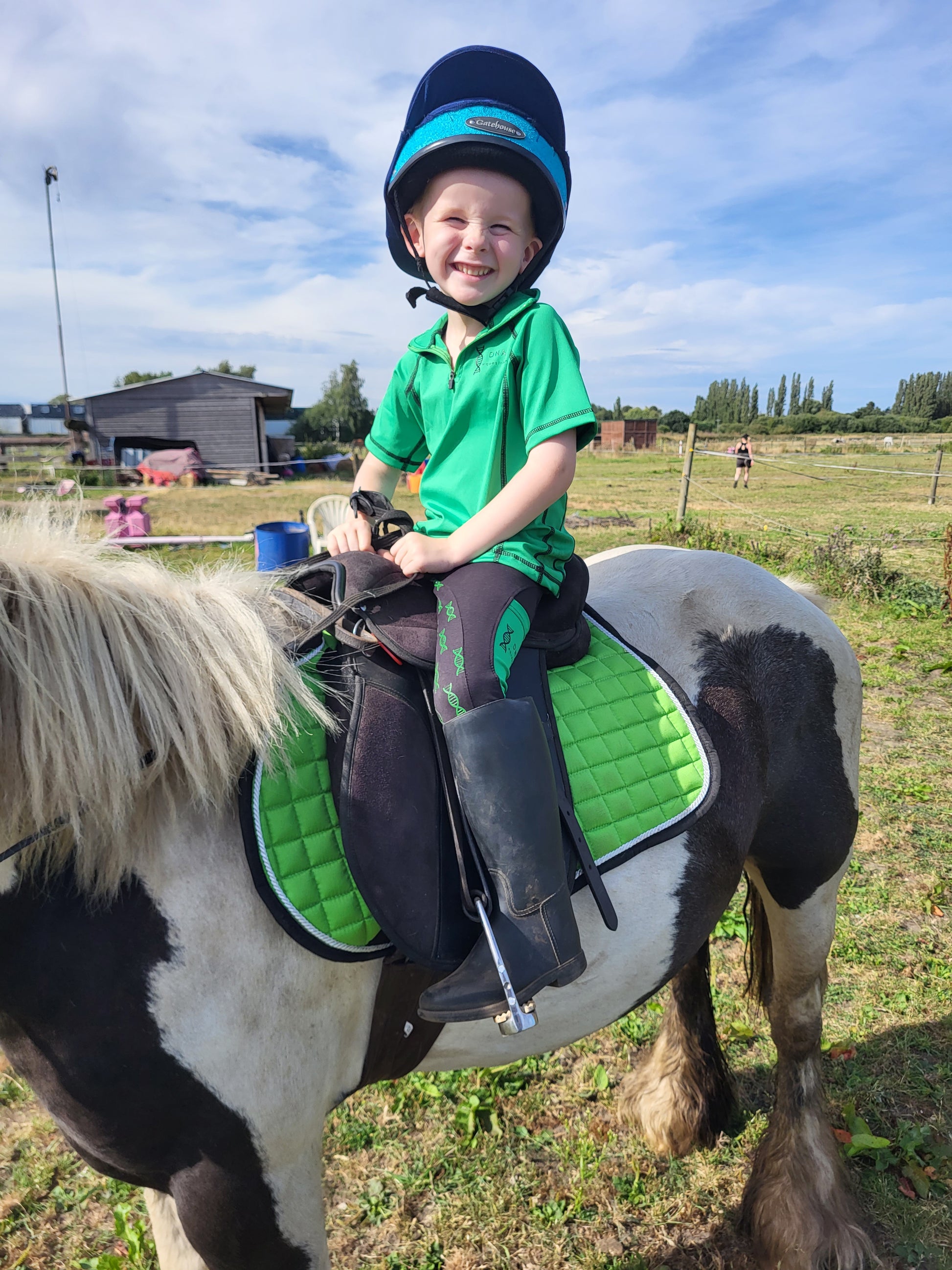 Green saddle pad and fly veil set DNA equestrian ltd