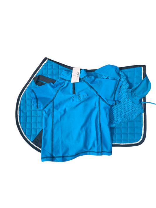 Childrens blue shorts sleeved baselayer