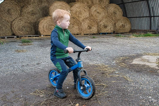 Childrens navy and green riding tights