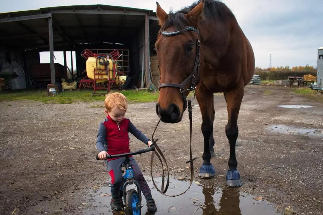 Children's red and grey baselayer DNA equestrian ltd