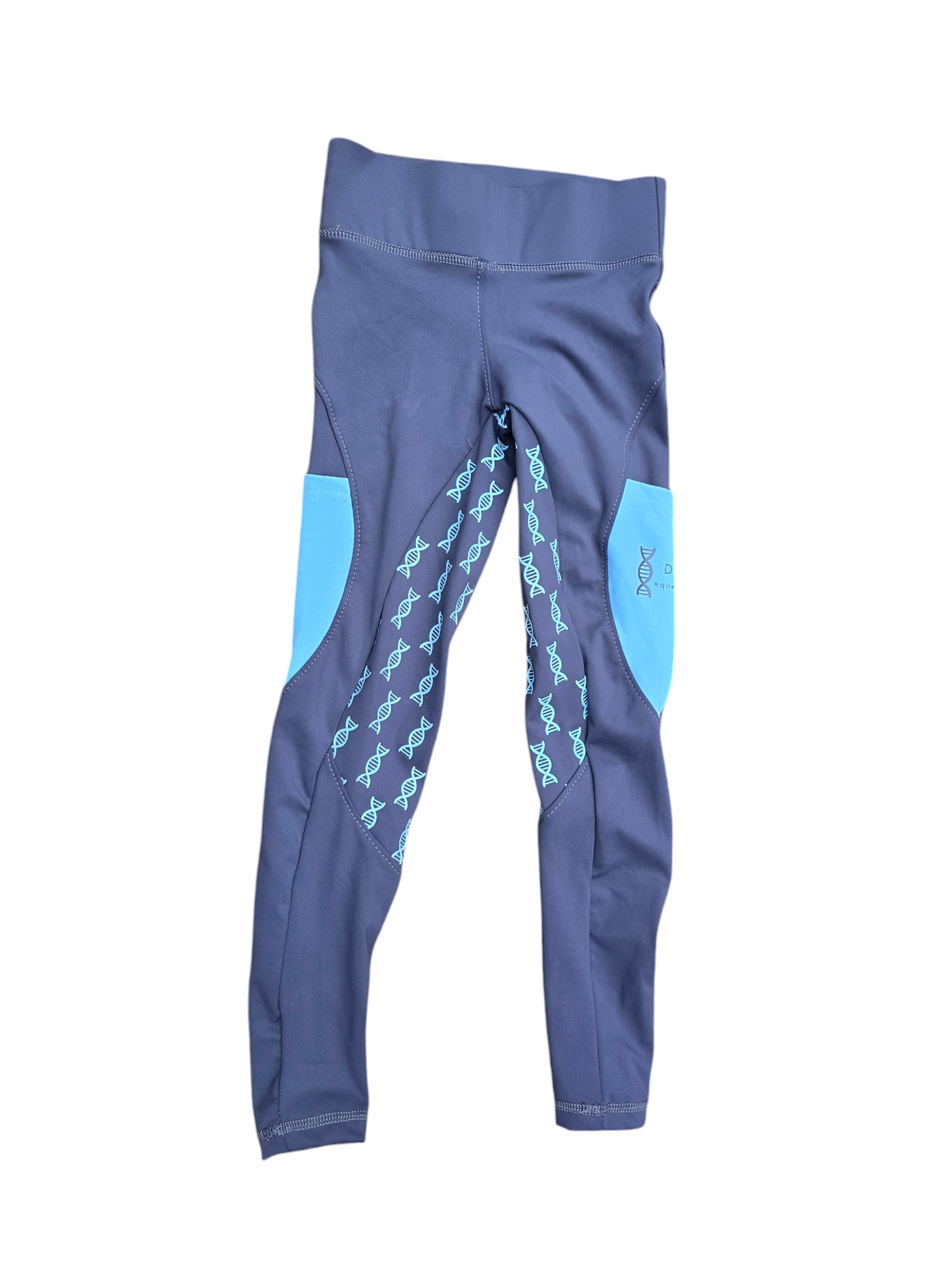Childrens grey with blue riding tights