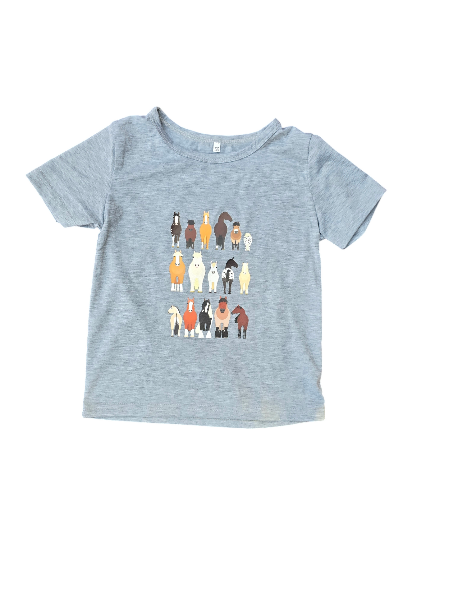 Childrens grey horses tshirt