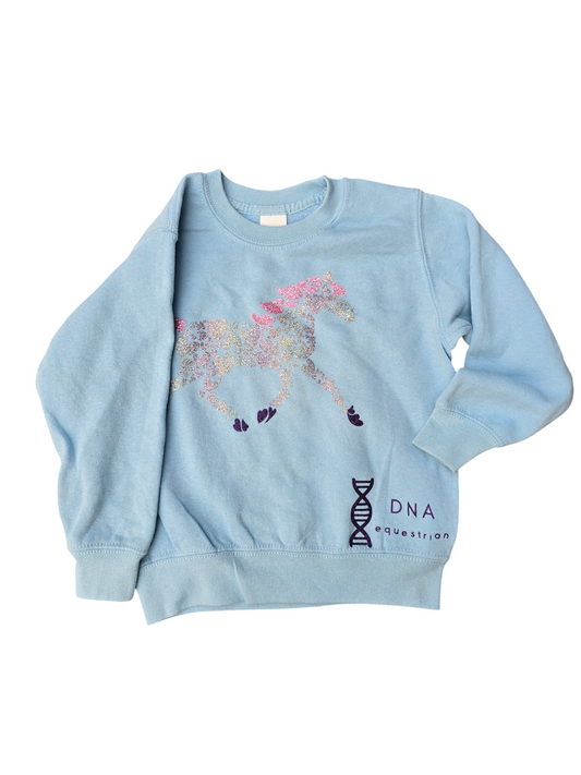 Baby blue heart horse sweatshirt