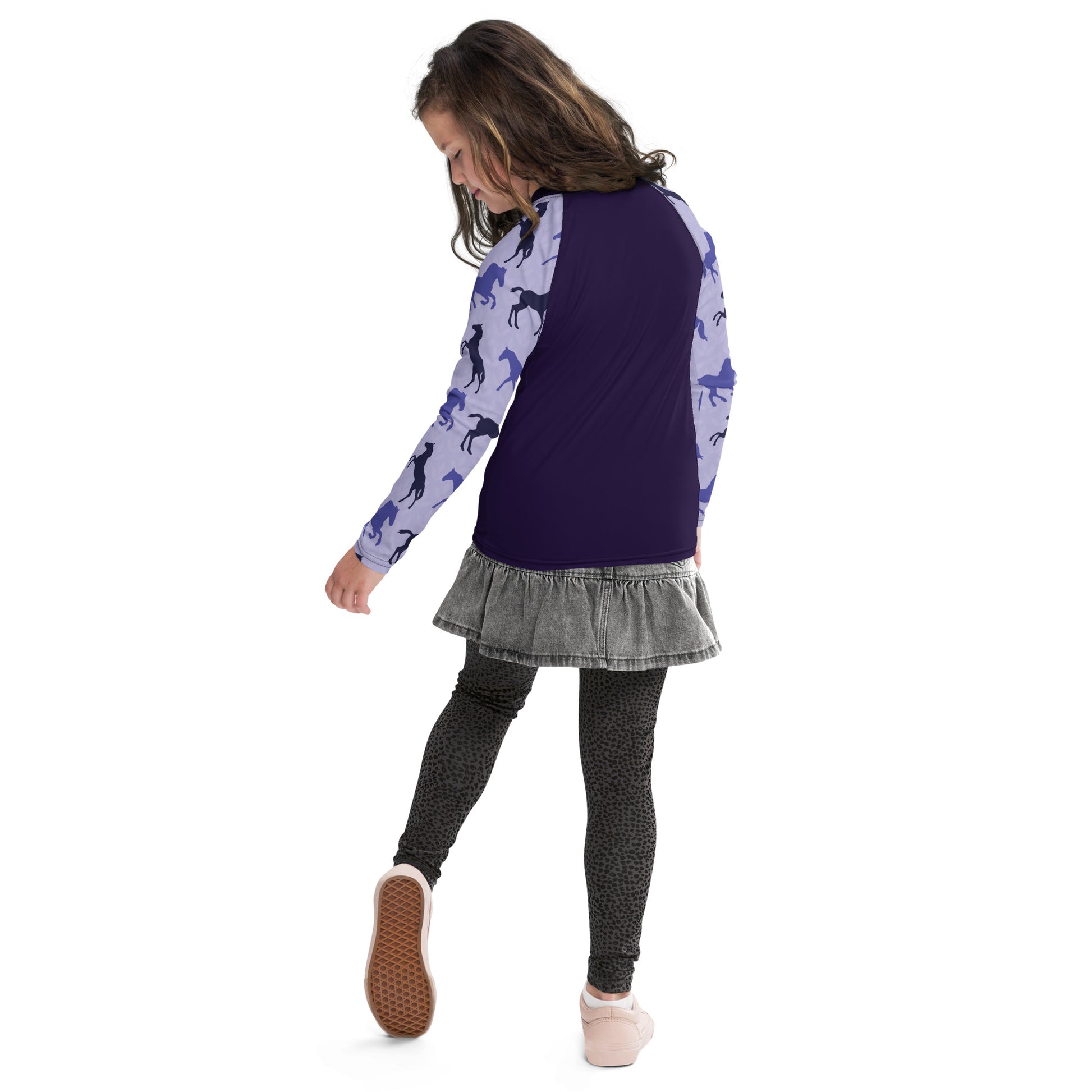 Youth purple horses base layer DNA equestrian ltd