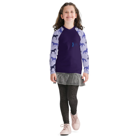 Youth purple horses base layer DNA equestrian ltd