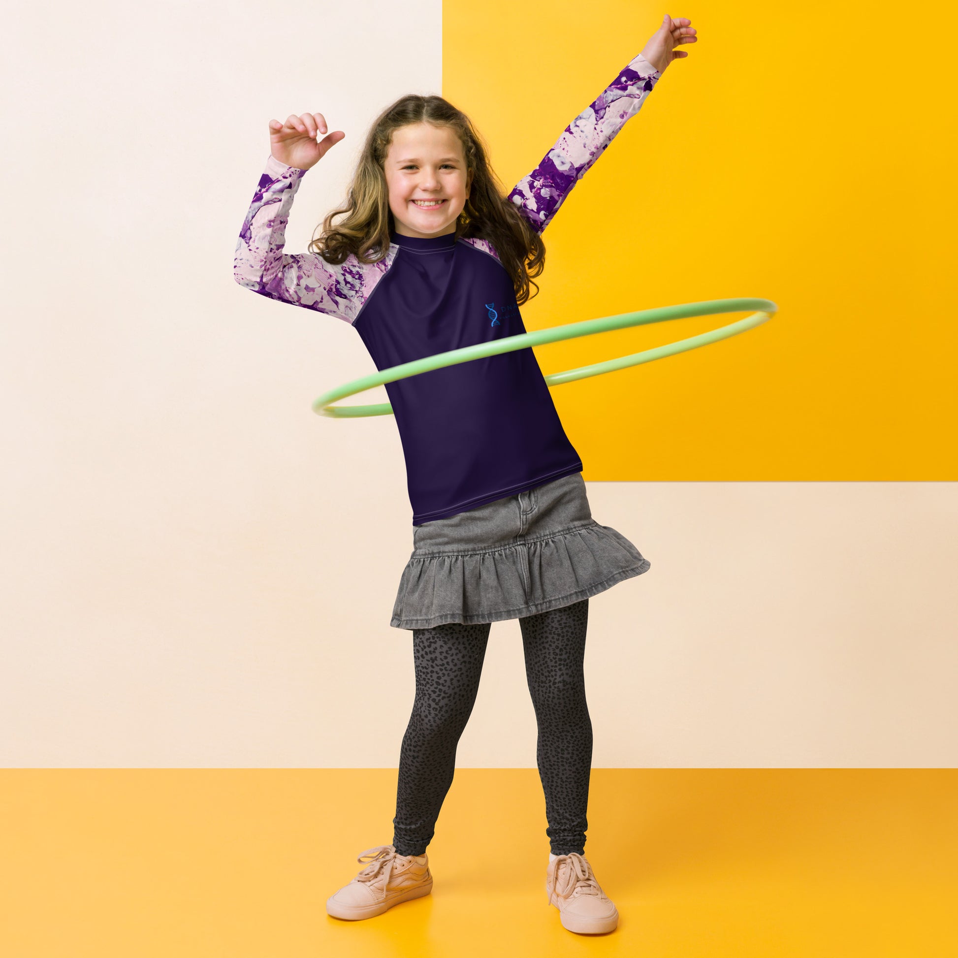 Youth baselayer purple pattern DNA equestrian ltd