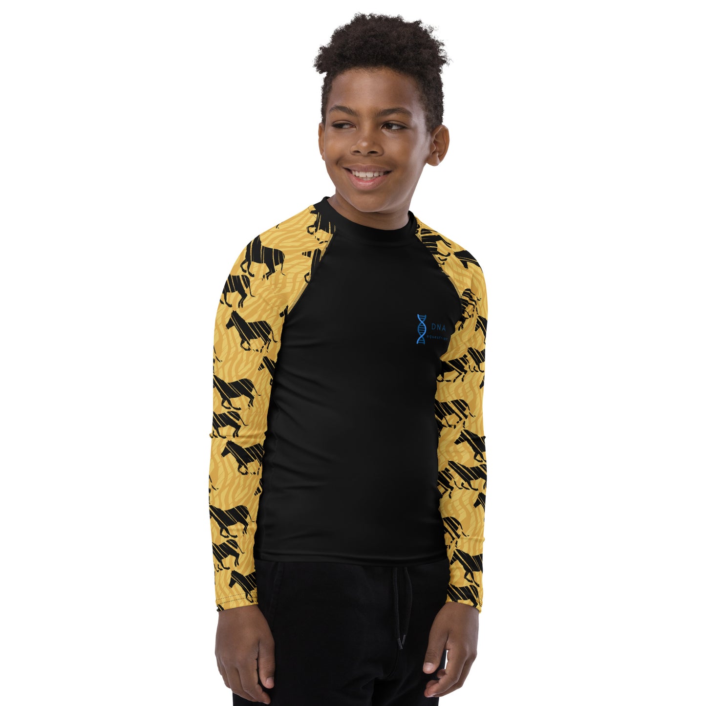 Youth yellow and black base layer DNA equestrian ltd