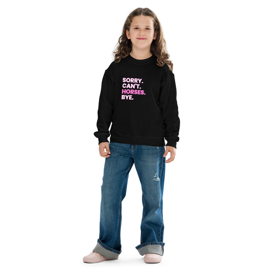 Youth crewneck sweatshirt 'can't. Sorry.' DNA equestrian ltd
