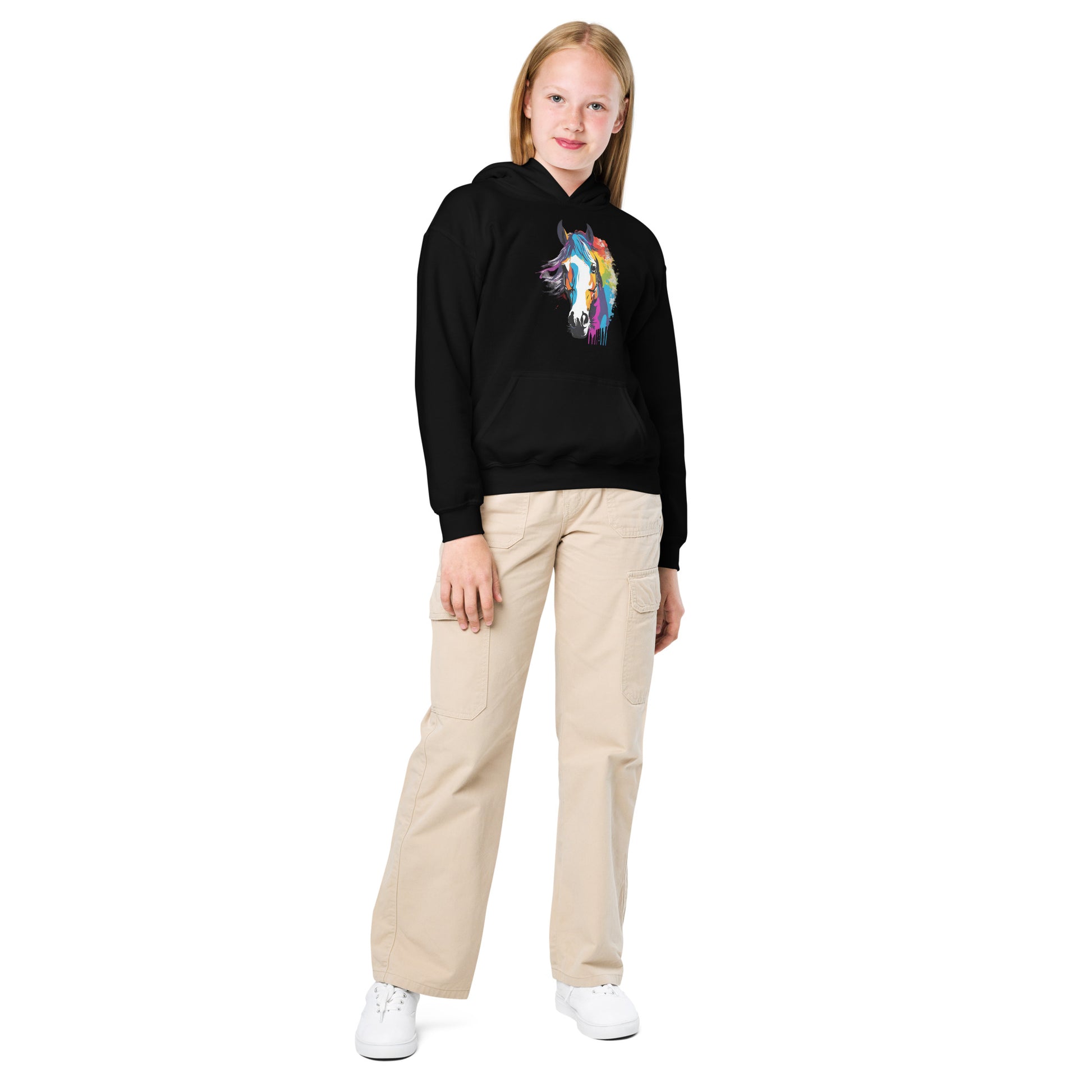Colourful horse Youth heavy blend hoodie DNA equestrian ltd
