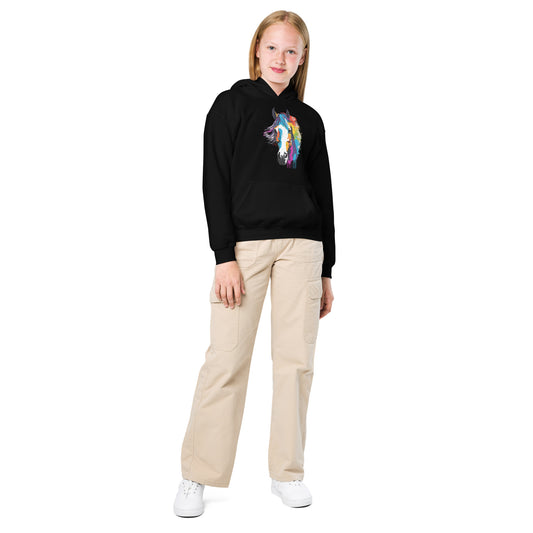 Colourful horse Youth heavy blend hoodie DNA equestrian ltd