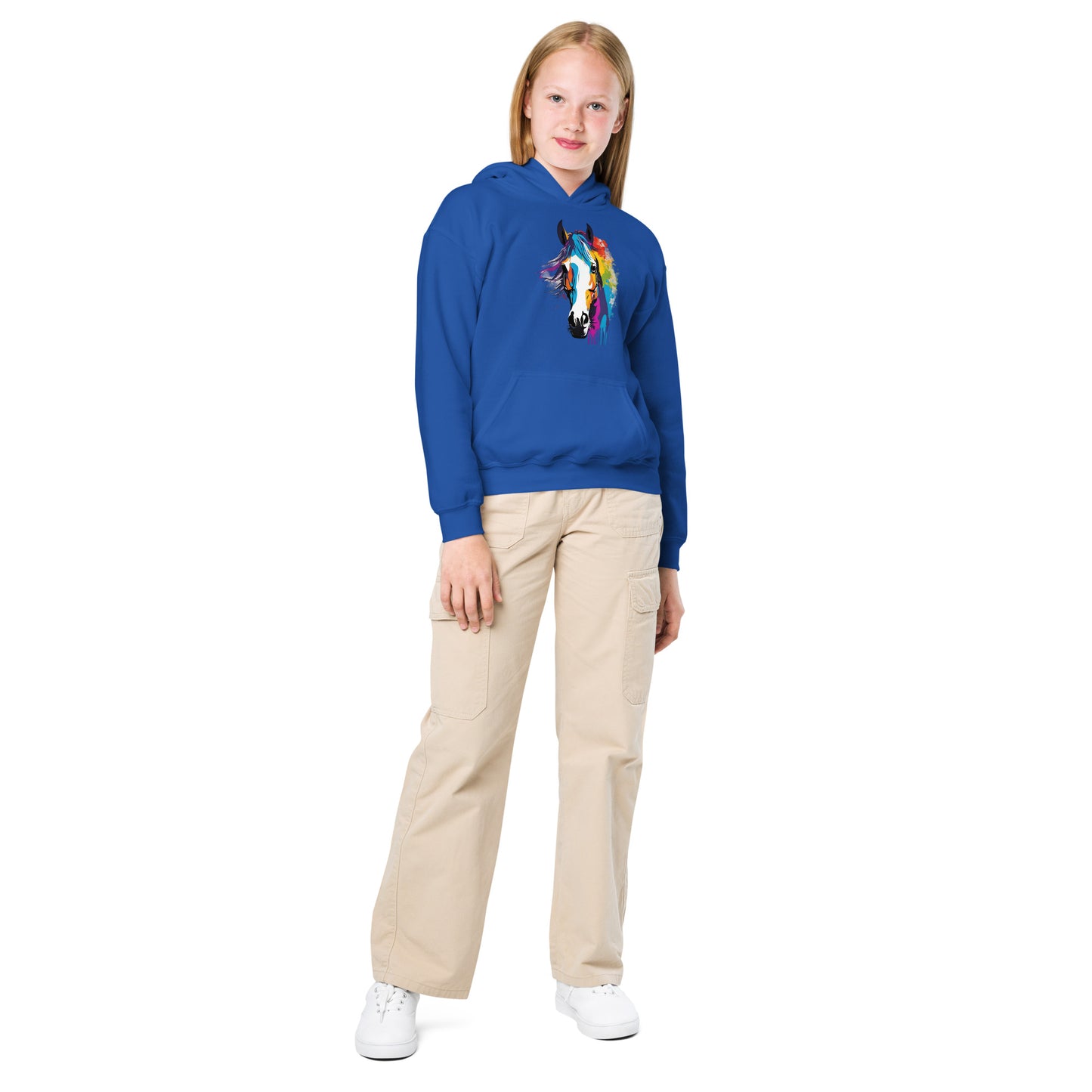 Colourful horse Youth heavy blend hoodie DNA equestrian ltd